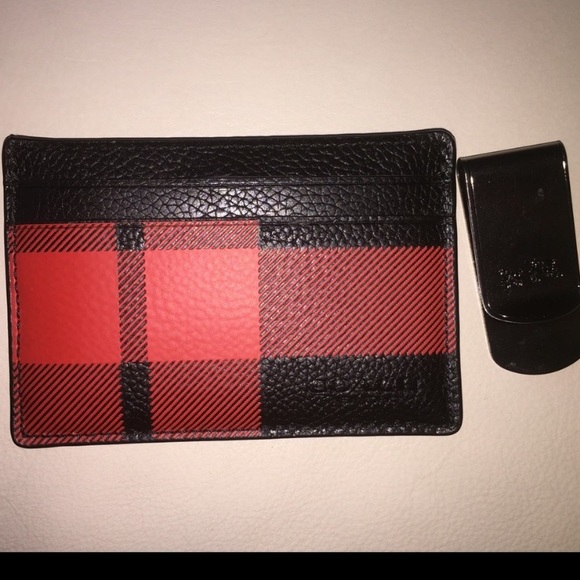 COACH PLAID CARD CASE & MONEY 💰 CLIP - Picture 5 of 9